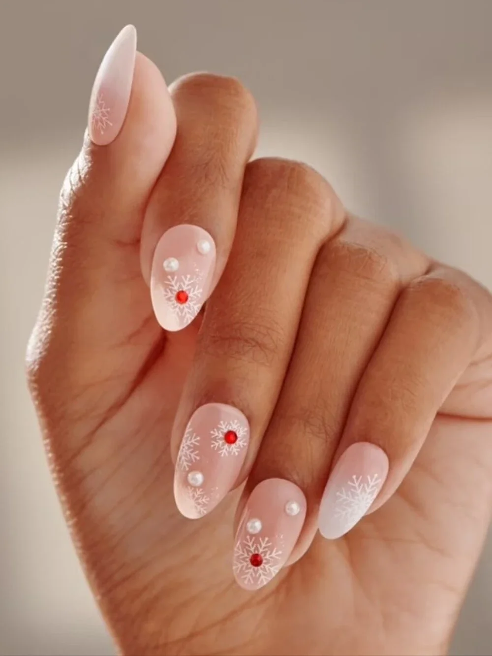 imPRESS Nails Timeless Carols IM23YX Snowflake Jeweled Press On Nails